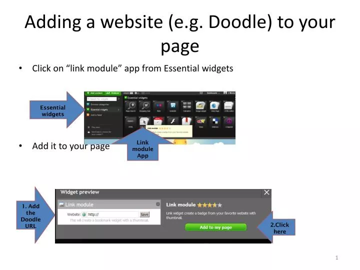 adding a website e g doodle to your page
