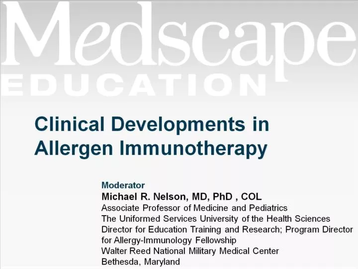 clinical developments in allergen immunotherapy