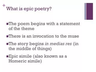 What is epic poetry?