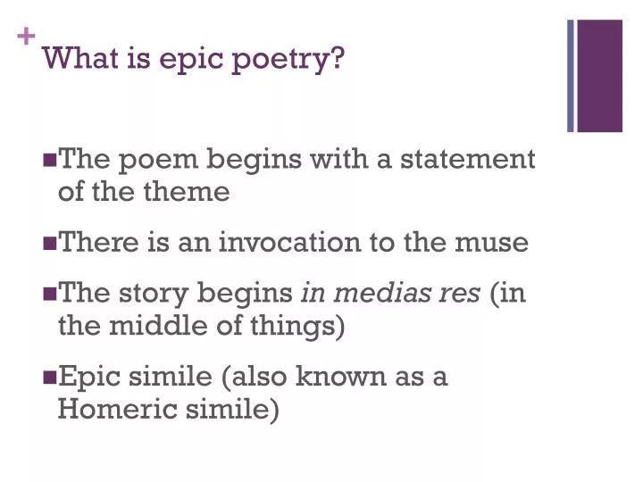 what is epic poetry