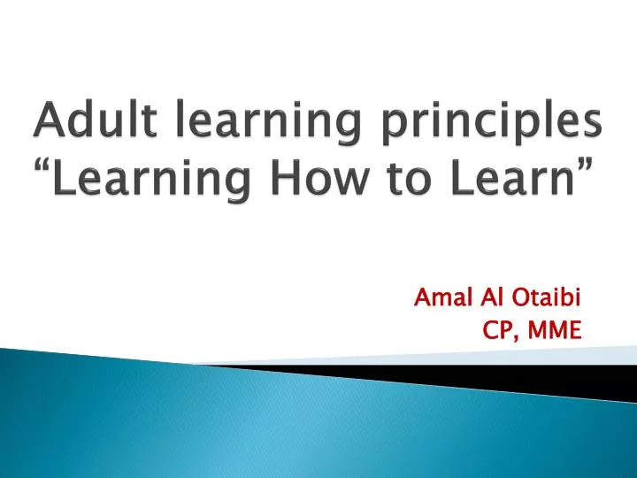 adult learning principles learning how to learn