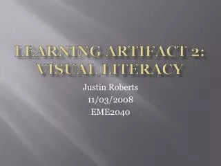 Learning artifact 2: visual literacy