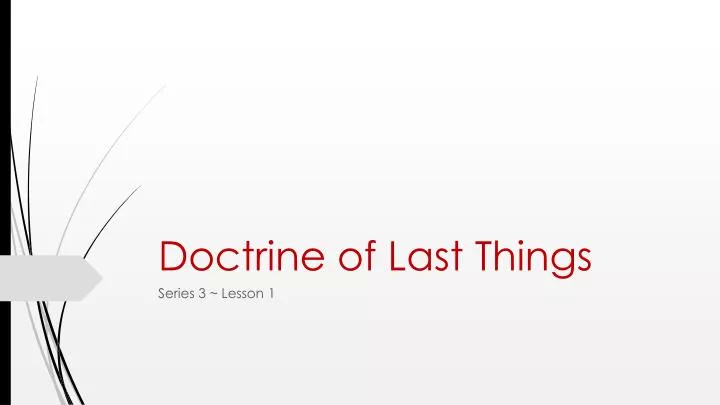 doctrine of last things