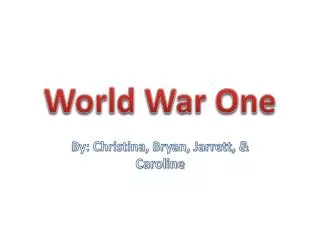 World War One