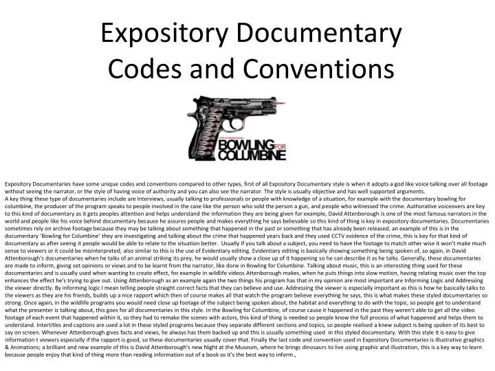 expository documentary codes and conventions