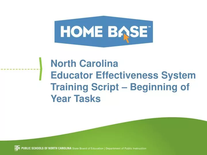 north carolina educator effectiveness system training script beginning of year tasks