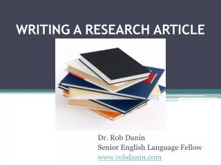 WRITING A RESEARCH ARTICLE