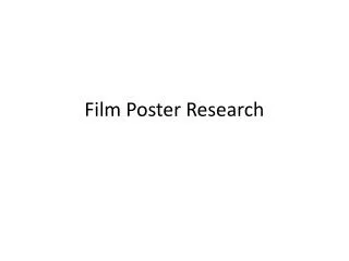 Film Poster Research