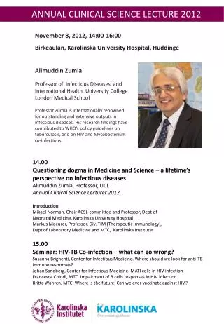 ANNUAL CLINICAL SCIENCE LECTURE 2012