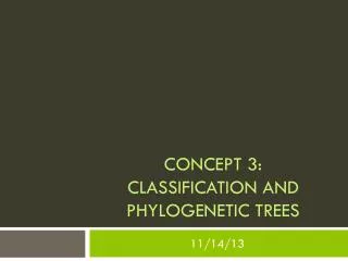 Concept 3: Classification and phylogenetic trees