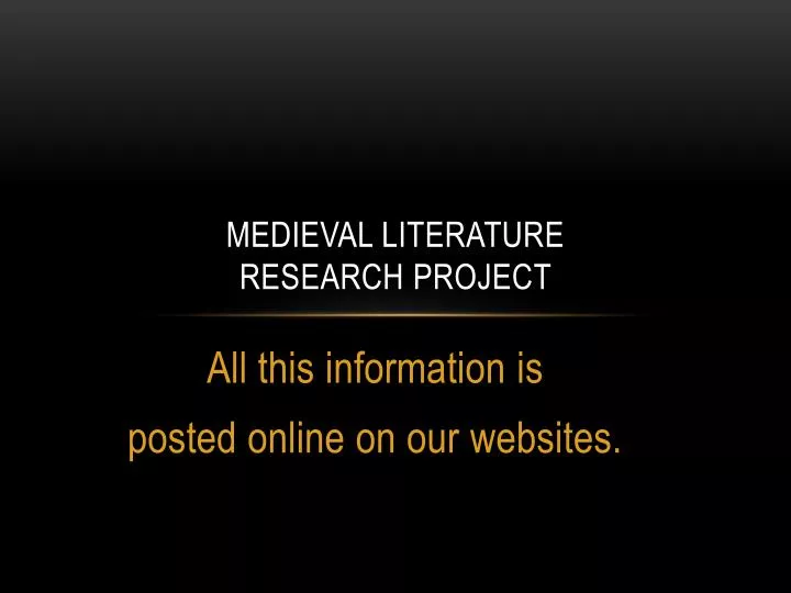 medieval literature research project