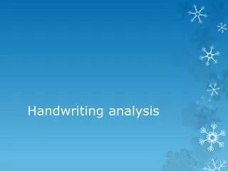 Handwriting analysis