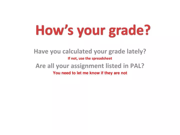 how s your grade