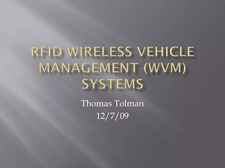 rfid wireless vehicle management wvm systems