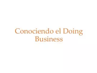 conociendo el doing business