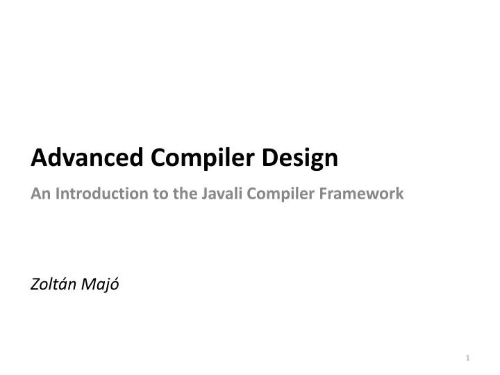 advanced compiler design
