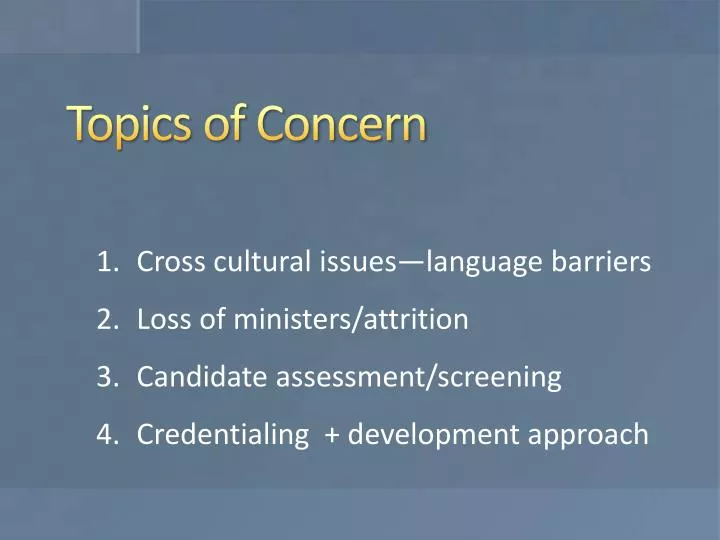 topics of concern