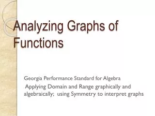 analyzing graphs of functions