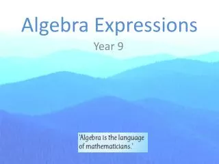 Algebra Expressions
