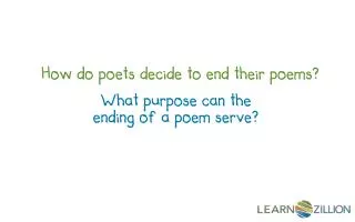 How do poets decide to end their poems?