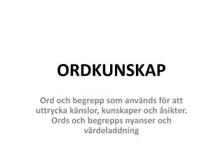 ordkunskap