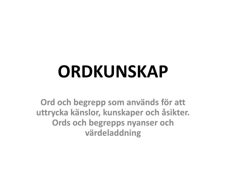 ordkunskap