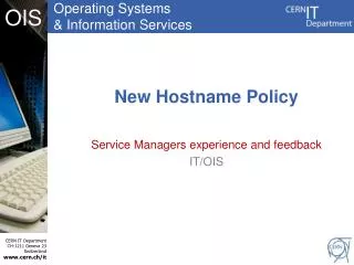 New Hostname Policy