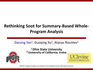 Rethinking Soot for Summary-Based Whole-Program Analysis