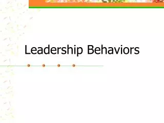 Leadership Behaviors