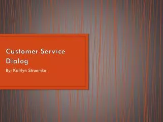 Customer Service Dialog