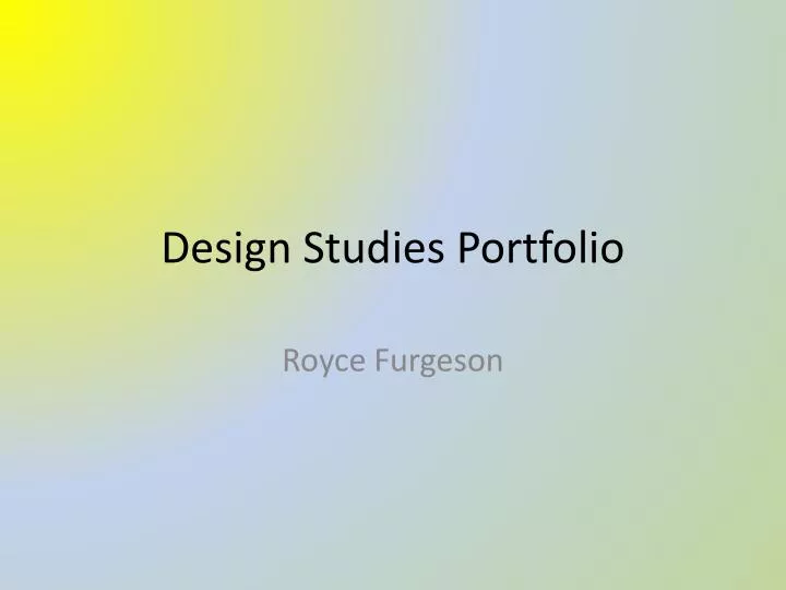 design studies portfolio
