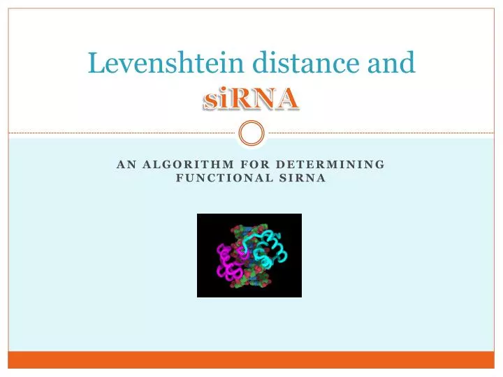 levenshtein distance and sirna