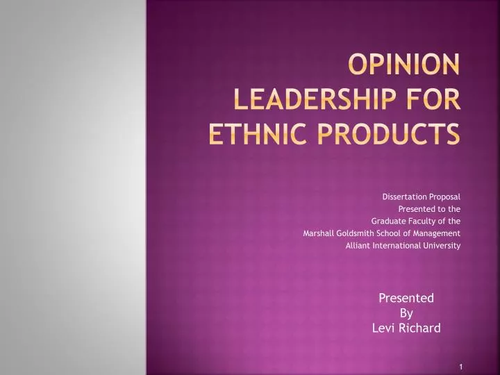 opinion leadership for ethnic products