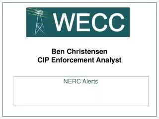Ben Christensen CIP Enforcement Analyst