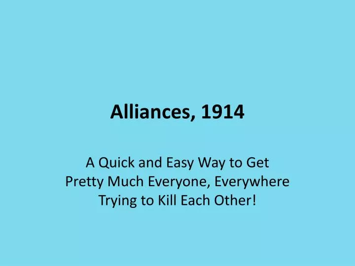 alliances 1914