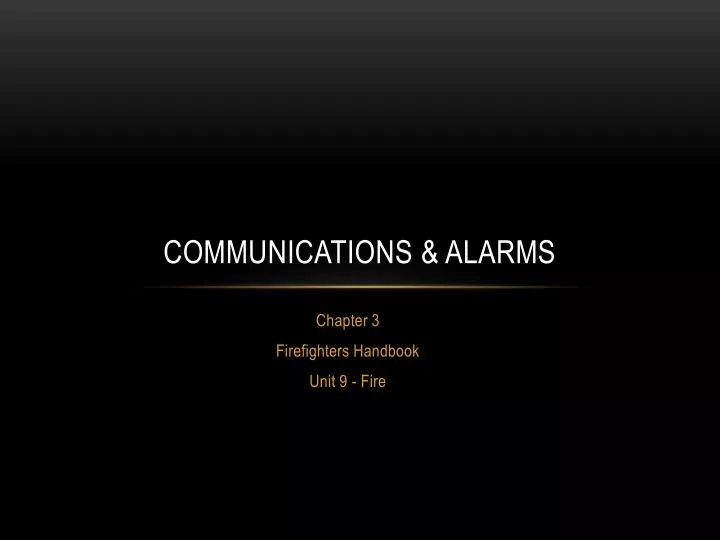 communications alarms