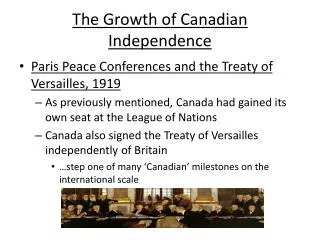 The Growth of Canadian Independence