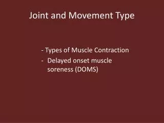 Joint and Movement Type