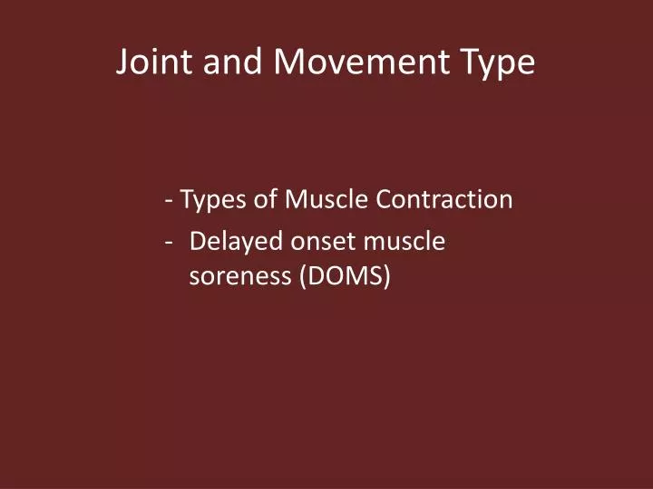 joint and movement type