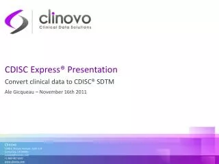 CDISC Express® Presentation