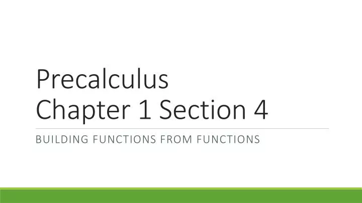 precalculus chapter 1 section 4
