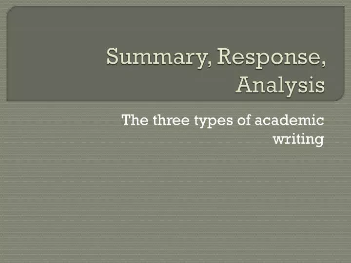 summary response analysis
