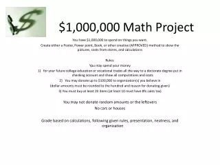 $1,000,000 Math Project