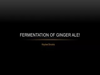 Fermentation of Ginger ale!