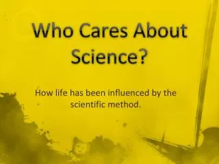 Who Cares About Science?
