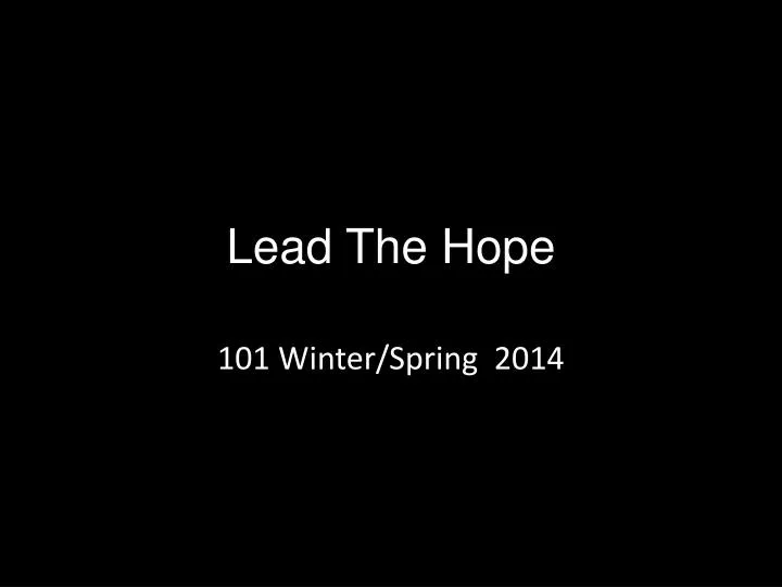 lead the hope