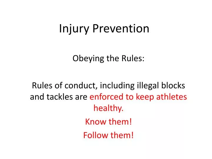 injury prevention