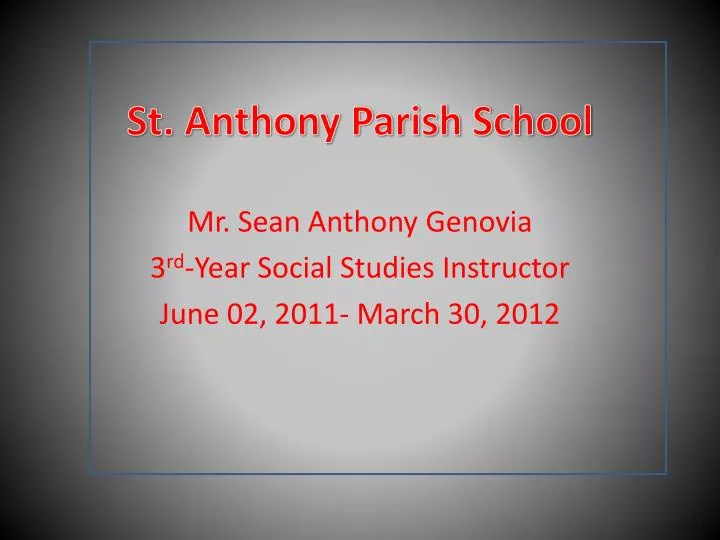 st anthony parish school