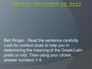 monday november 26 2012