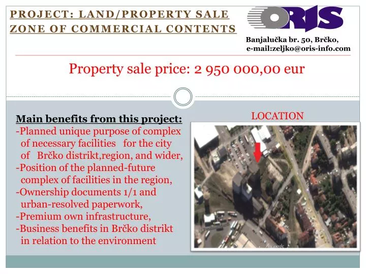 project land property sale zone of commercial contents